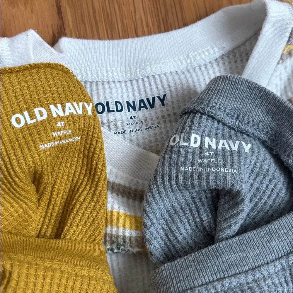 4T Old Navy Waffle Knit Excavator Long Sleeve Bundle